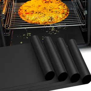 Oven Liners for Bottom of Oven - 4 Pack Large Heavy Duty Mats, 13.4”x9.45” Non-Stick Reusable Liner for Electric, Gas, Toaster Ovens, Grills - BPA & PFOA Free Kitchen Accessory to Keep Oven Clean