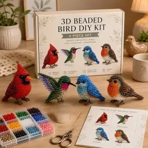 Fashionable Cute 3D Beaded Animal Craft Kit, DIY Animal Bead Set, Handmade Jewelry Making Supplies, Creative Crafting Tools