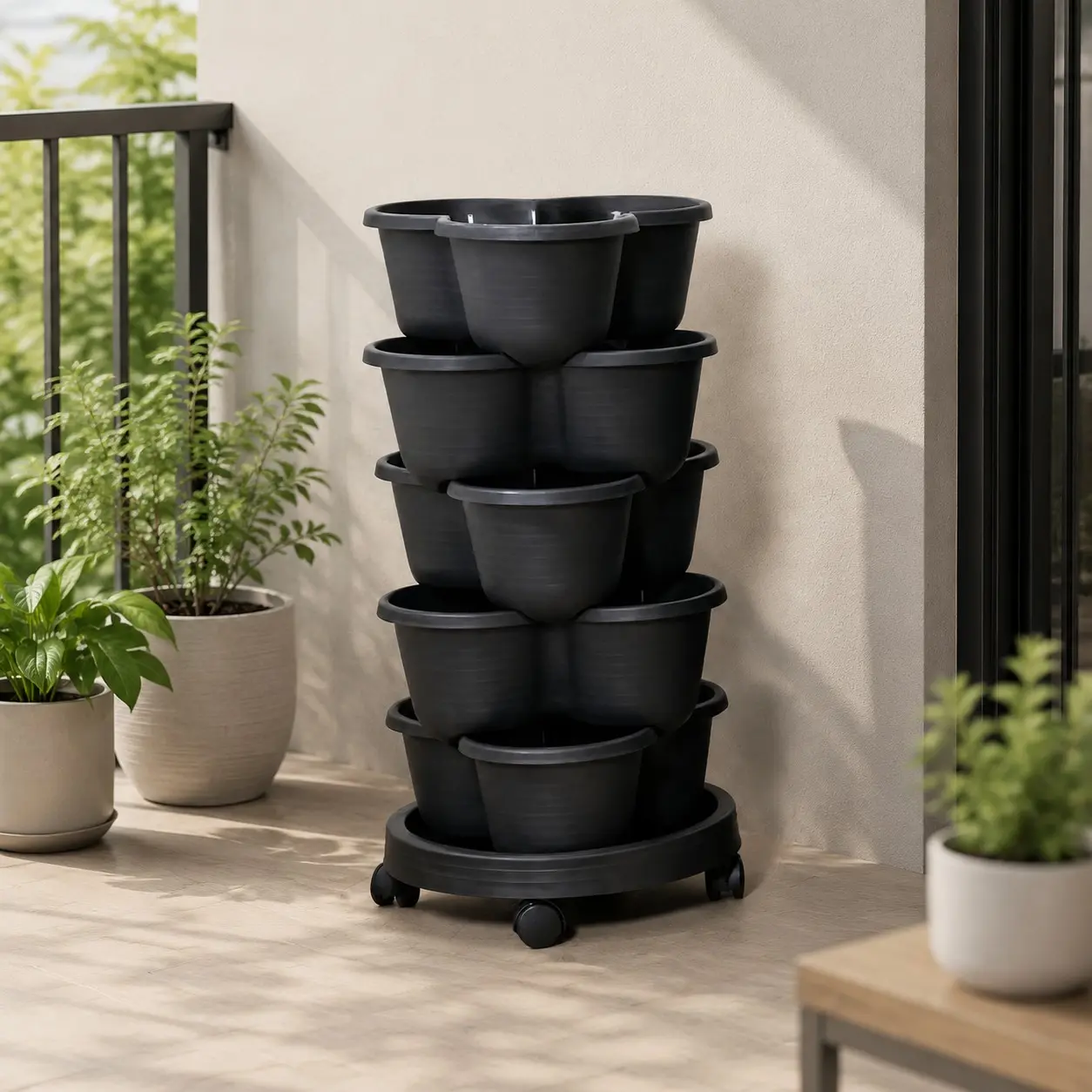 Multi-Layer Vertical Plant Pot, Hangable and Stackable, New Strawberry and Flower Planter, Three-Section Design, Ideal for Balcony, Garden, Indoor Plants, Strawberry Vertical Planters