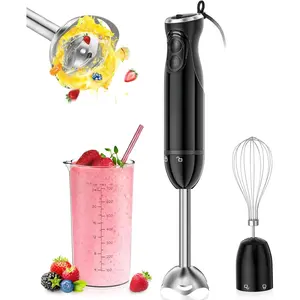 Immersion Blender Handheld, 12-Speed and Turbo Hand Blender Electric with  , 3-In-1 Hand Held Stick Blender with Egg Whisk, 24oz Beaker for Soups, Smoothies, Sauce