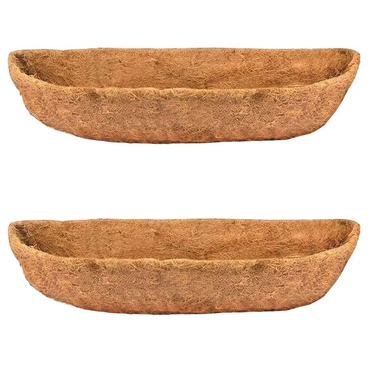 2-Pack 48-Inch Coconut Fiber Planter Liners, Natural Coir Hydrophobic Mats with Natural Look for Rectangular Troughs, Hanging Baskets, Outdoor Garden Flower Boxes & Balcony Planting Replacements