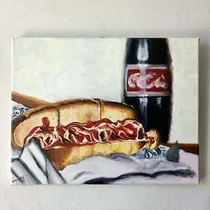Bivona's Classic Meatball Sub Original Acrylic Painting