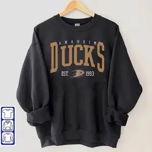 Vintage Anaheim Mighty Ducks Shirt, Merch Vintage 90s Sweatshirt Hockey Retro Unisex Crewneck Gift For Fan College Classic Collar Menswear Hoodie