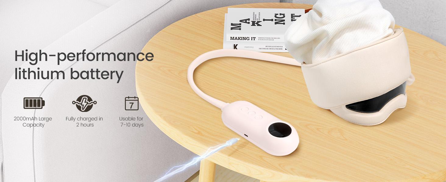 Electric Head Massager for Headaches, Eye Massager with 6-Level Heat, 6-Zone Kneading Temple Massager & Migraine Massager, Rechargeable Head and Eye Massage for Stress Relax