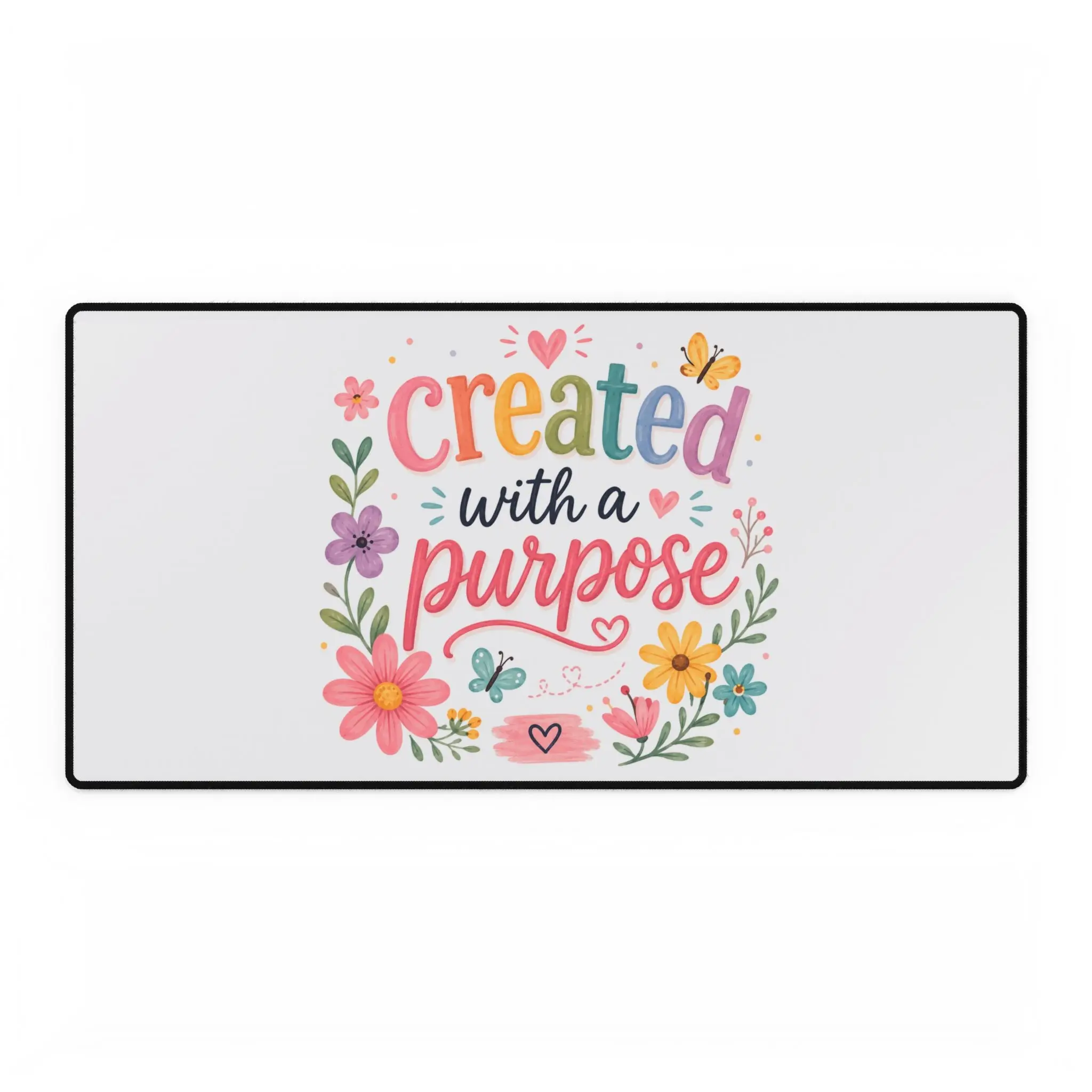 Created With a Purpose Floral Desk Mat — Inspirational Office Desk Pad