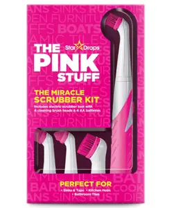 Stardrops - The Pink Stuff - The Miracle Scrubber Kit - 4 Cleaning Brush Heads Glass Steel