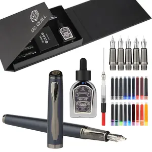 GC QUILL Calligraphy Fountain Pen Set - Includes 5 Nibs, Ink Bottle, Ink Refill Converter and 18 Ink Cartridges, Fancy Pen for Women Men Gift
