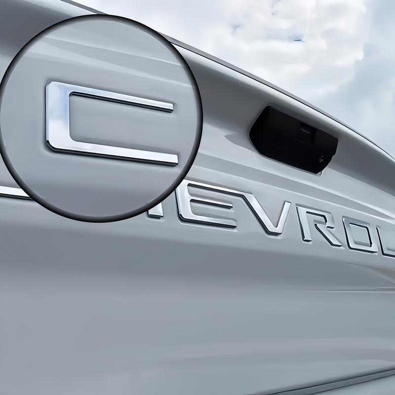 3D Tailgate Letters Decal for 2019 2020 2021 2022 2023 2024 2025 Chevrolet chevy silverado ABS Plastic Chrome Silver Car Stickers with Strong Adhesive Backing