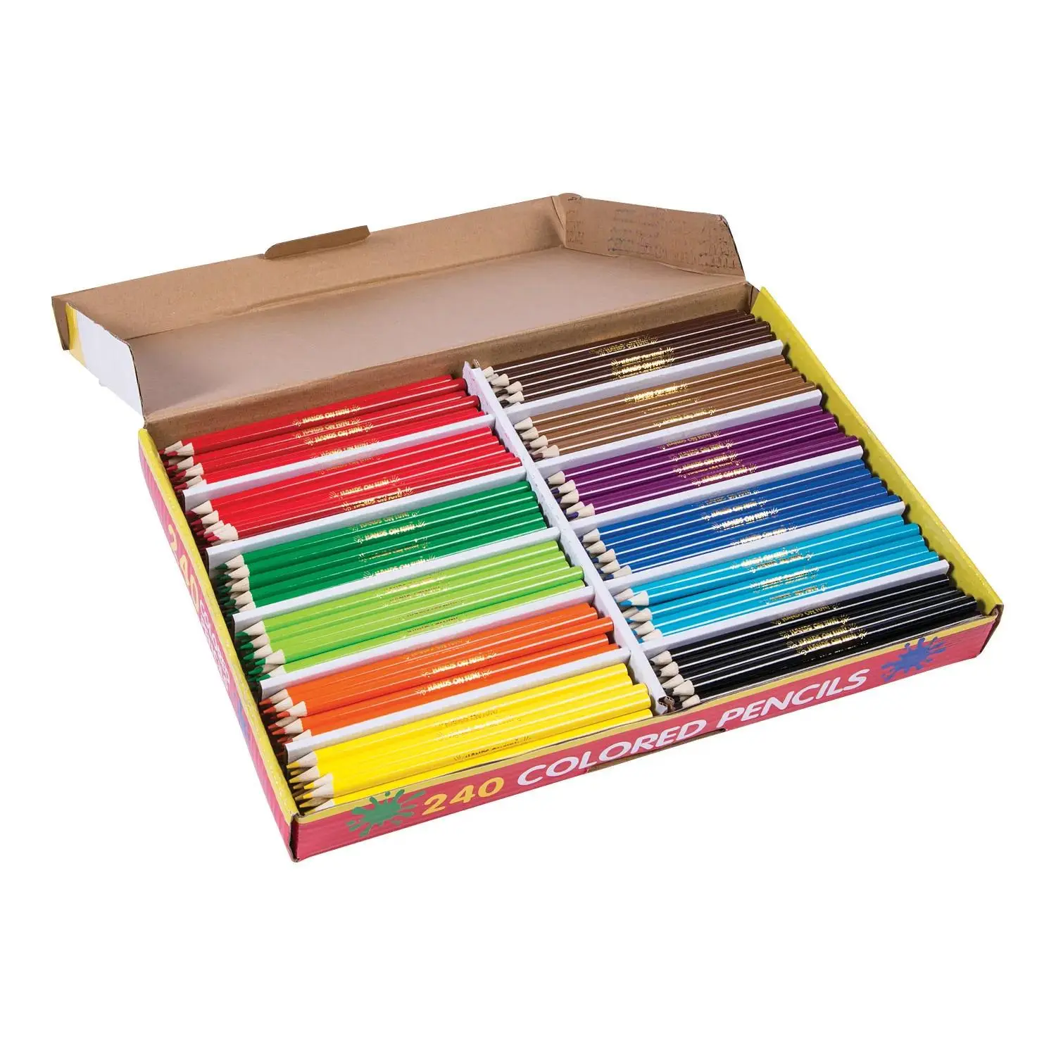 Cool Colored Pencils Classpack - 12 Colors Per Pack, 7 1/2", Bulk 240 Pcs