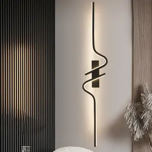 Minimalist Line Wall Lamp, Electrical Wiring, 80cm White/Warm Light, For Bedroom, Bedside, Living Room Feature Wall, Corridor, Indoor Decorative Lighting Fixture, Home Decor Light, Wall Switch
