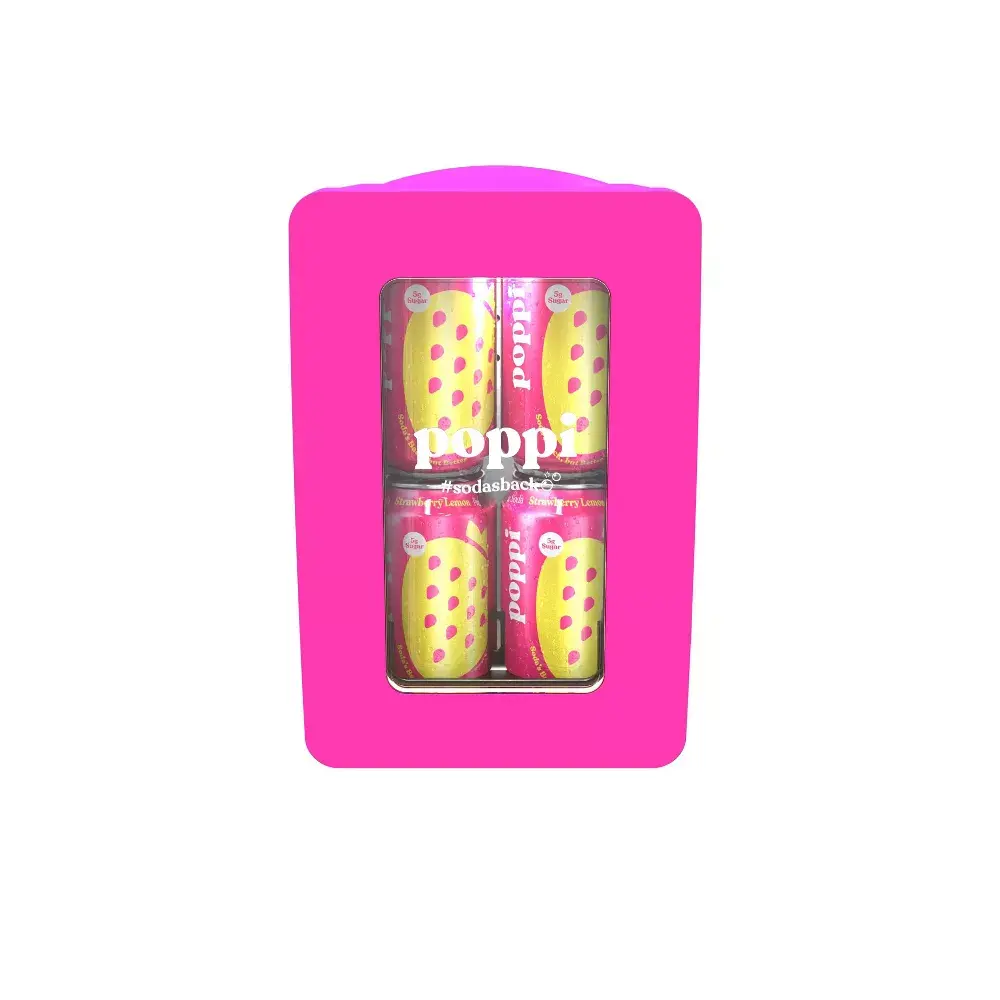Poppi 8 Can Light Up Mini Dorm Fridge Cooler Poppi 8 Can Light Up Mini Dorm Fridge Cooler