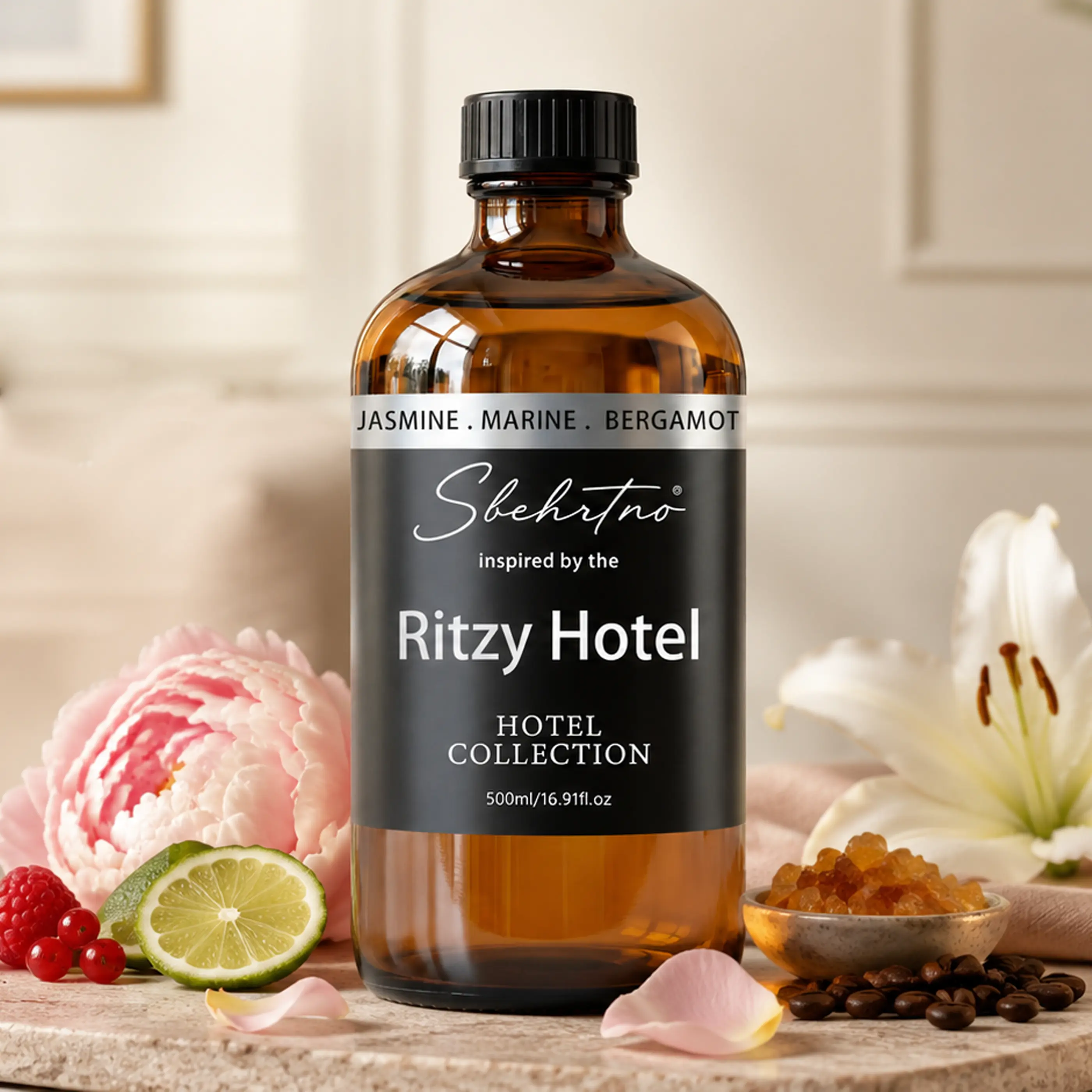 Sbehrtno Hotel Collection Aromatherapy Oil Diffuser Scent Oil - Luxury Coastal Home Fragrance with Lemon, Bergamot, Sea Breeze - Compatible with Ultrasonic, Waterless Diffusers