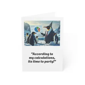 Business Penguin Birthday Card | Funny Corporate Animal Presentation Greeting Card