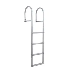 GARVEE Removable Dock Ladder 4 Steps, Anti-Corrosion 6063 Aluminum, Upgraded Nonslip, 500lbs Capacity, Adjustable Height, for Lake/Pool/Boarding/RV