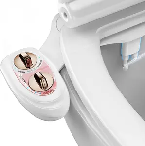 Bidet Attachment for Toilet - Self-Cleaning Bidet with  Controls, Non-Electric Cold with Dual Nozzles for Frontal/Rear Wash (Rose )