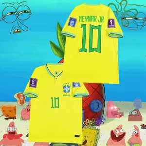 2022 Home Away Yellow Short Sleeve 10  Soccer Jersey