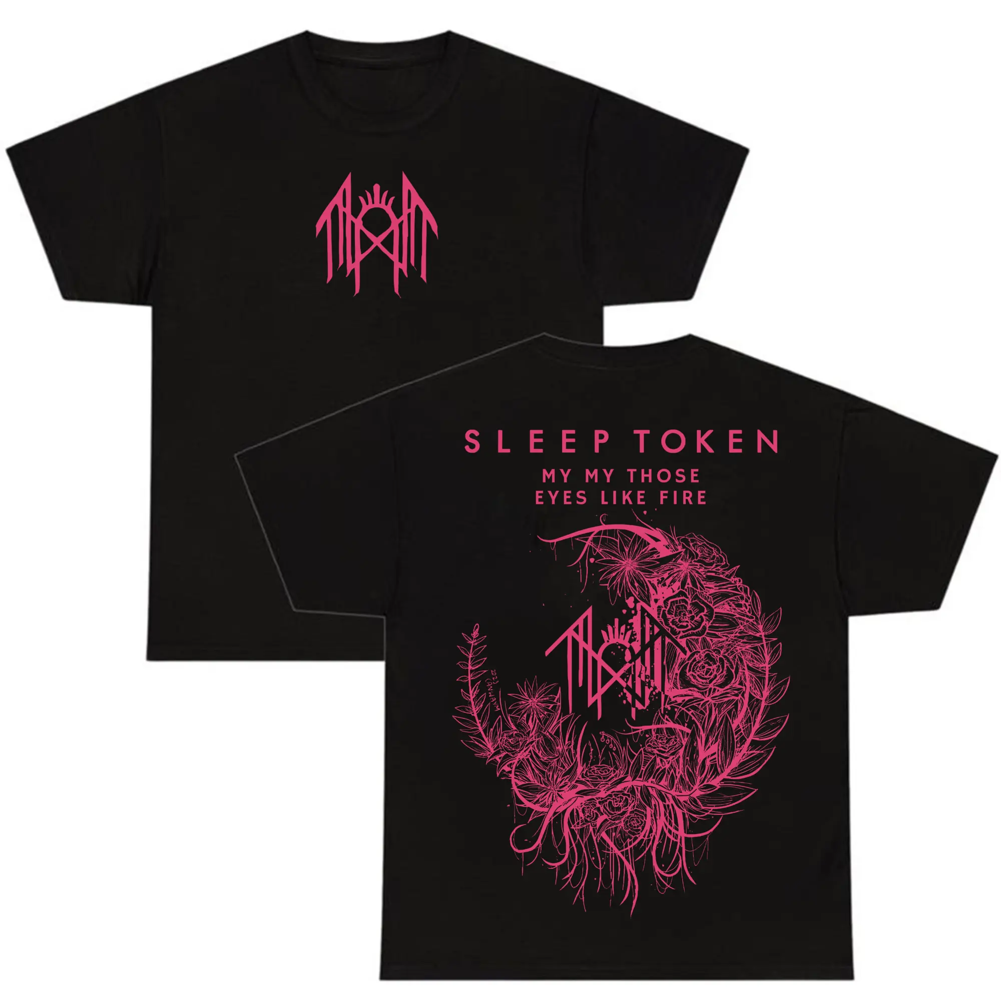 Sleep Token 2026 Graphic 2-Sided T-Shirt, Gothic Metal Floral Tour Streetwear Tee, Alternative Rock Music Fan Gift Shirt, Soft Breathable Casual Unisex Wear, 100% Cotton