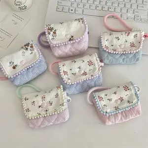 Portable Small Floral Storage Bag, Travel Coin Purse, Makeup Pouch, Compact Organizer for Cosmetics & Small Items, Ideal for Daily Use