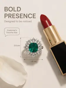 Vintage Style Paraiba Blue Green Gemstone Cocktail Ring Princess Diana Inspired Emerald Halo Adjustable Ring