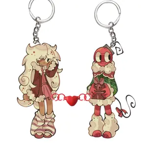 Dandy's world Ginger and Bobette magnet keychains ver1