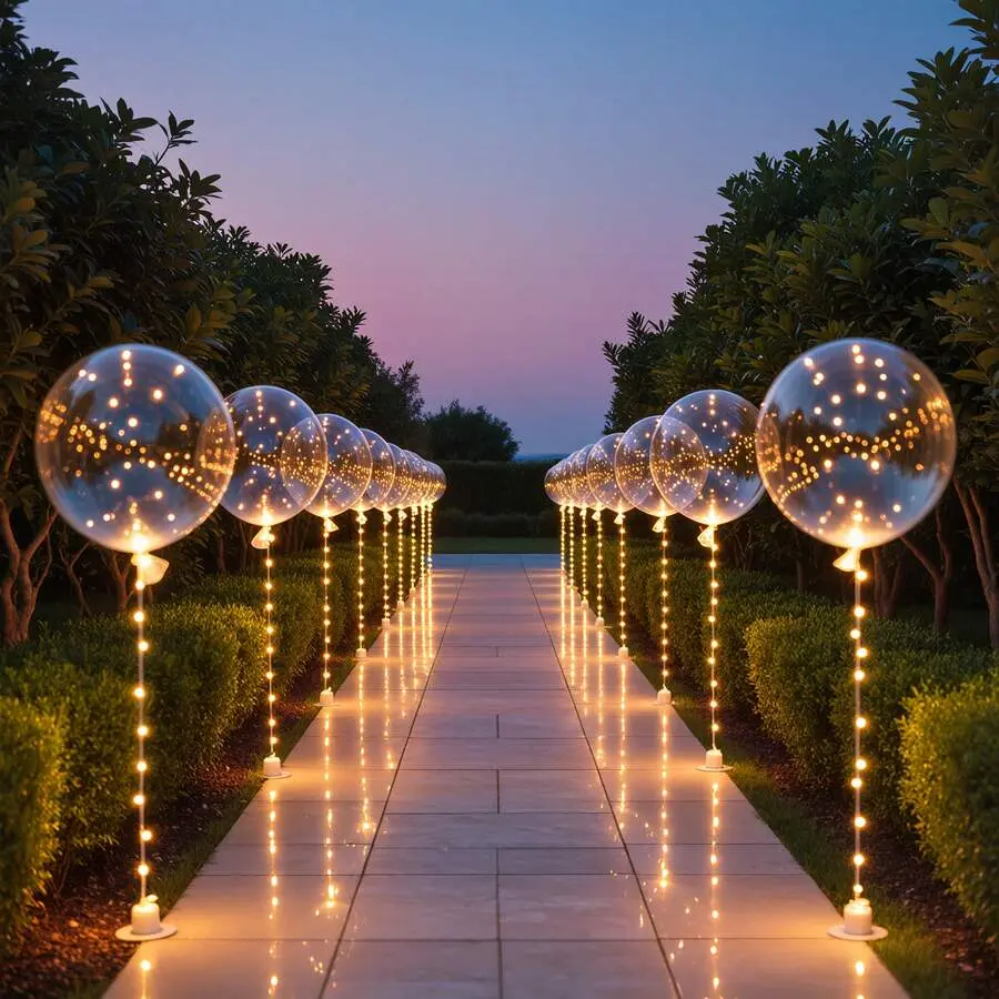 10/20 Pack LED Balloons, 20 Inches Light Up Balloons, Clear Helium Bobo Balloons, Glow Bubble With String Lights For Valentines Day, Halloween, Christmas, Wedding, Birthday Party Decoration