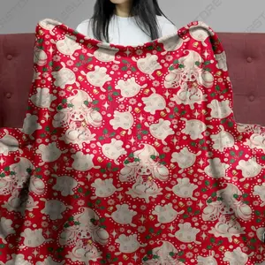 Alcremie Christmas Cozy Flannel Throw Blanket - Ultra Soft Plush for Living Room & Bedding, Xmas Decor Gift A1210-017