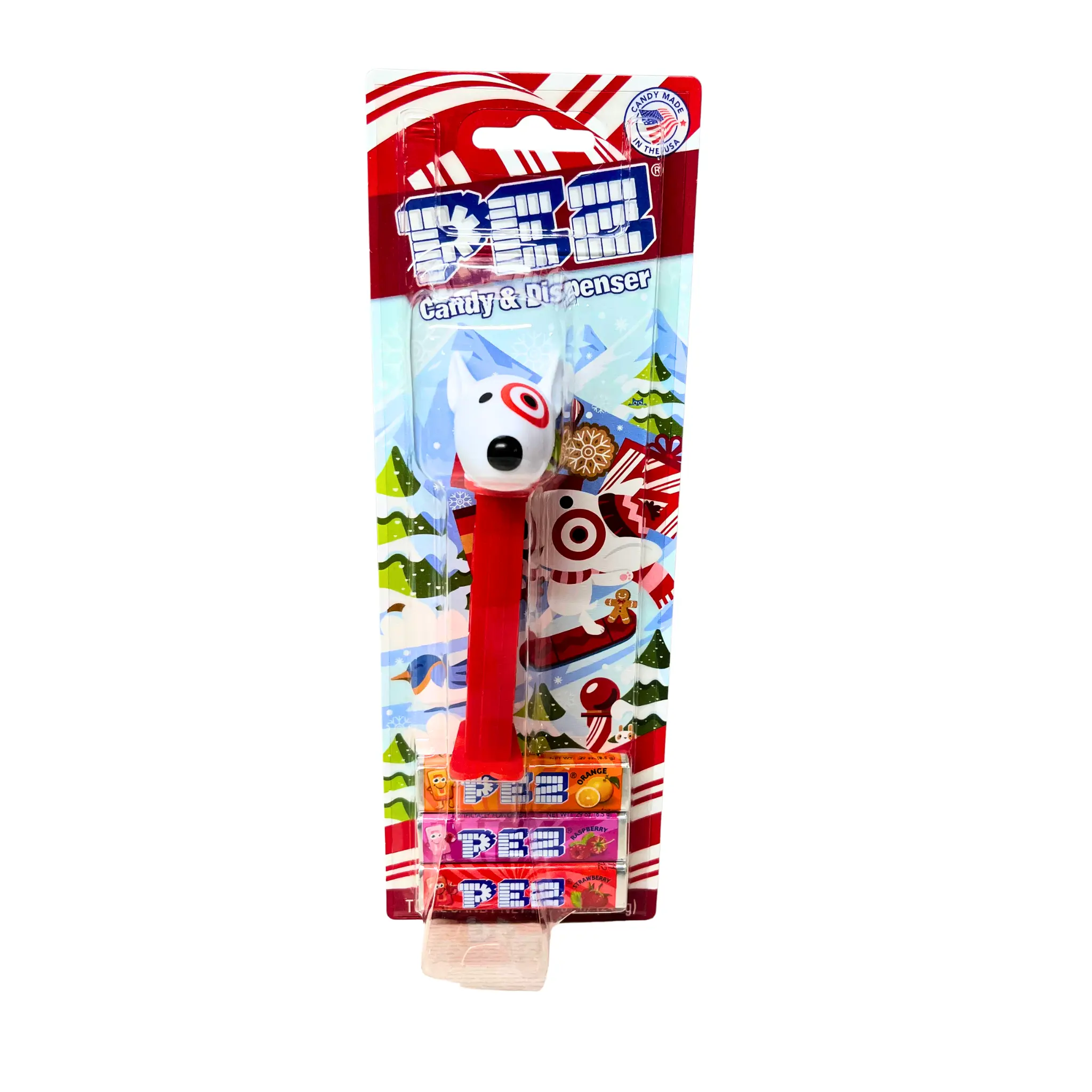 PEZ Target Bullseye Dog Holiday Dispenser with Candy Limited Edition