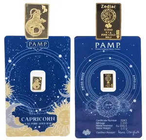 Capricorn 1/2g Gold Bar Zodiac PAMP Suisse