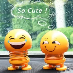 Funny Cartoon Bobblehead Car Ornaments Set of 2 or 4, Creative Desktop Decor for All Cars, Perfect Christmas and New Year Gift