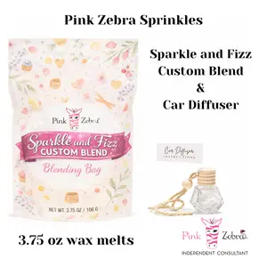 3.75 oz Bag Pink Zebra CREATE YOUR OWN BLEND Wax Melt BUNDLE WITH CAR DIFFUSER -  LIVE Soy Wax Melts Fragrance Sprinkles Clean-Burning Long-Lasting Soy Wax Made in the USA