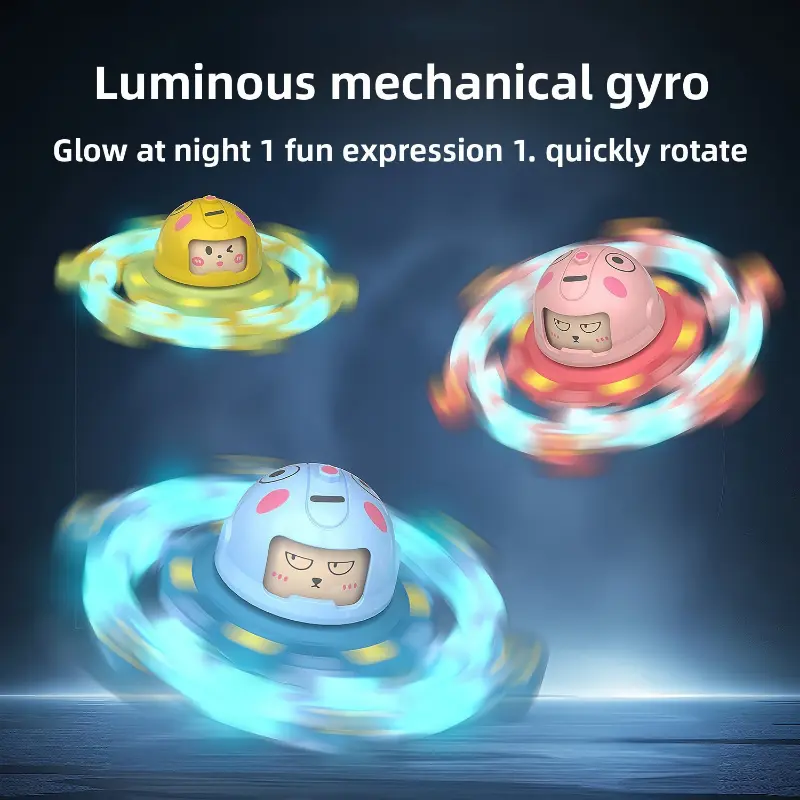 Glow-in-the-Dark Transformable Fidget Spinner with Mechanical Top - Interactive Spinning Top with Glowing Eyes, Moving Arms & Legs