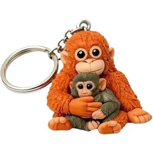 Protective Punching Monkey Plush Keychain Cute Plush Monkey Keychain Humorous Bag Accessories And Backpack Items