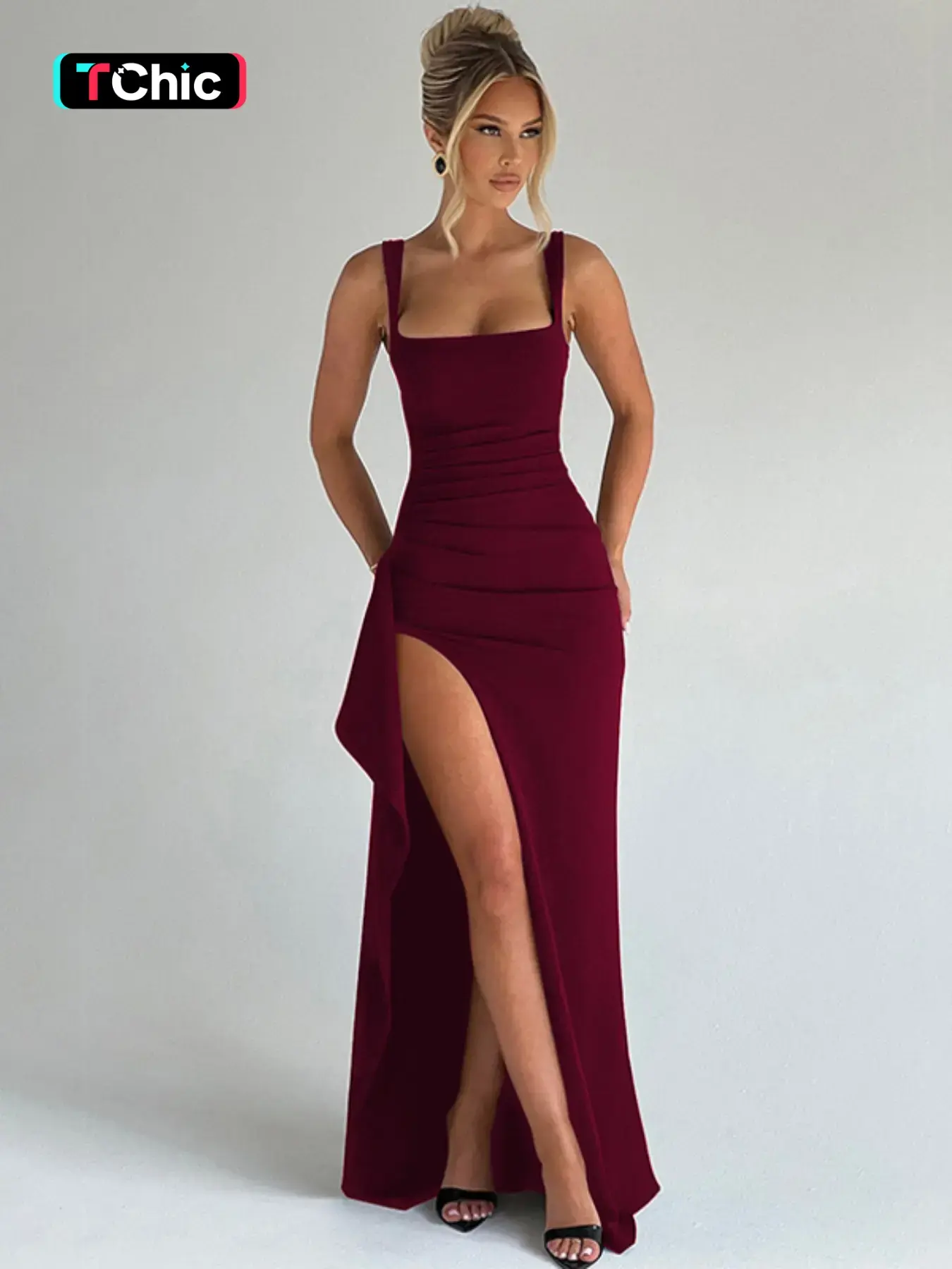 Women's Solid Side High Slit Sleeveless Bodycon Cami Dress, Backless Sleeveless Dresses, Elegant Backless Long Dress for Party Club Holiday Beach Vacation, Ladies Summer Clothes - TikTok Shop Women's Solid Side High Slit Sleeveless Bodycon Cami Dress, Backless Sleeveless Dresses, Elegant Backless Long Dress for Party Club Holiday Beach Vacation, Ladies Summer Clothes - TikTok Shop