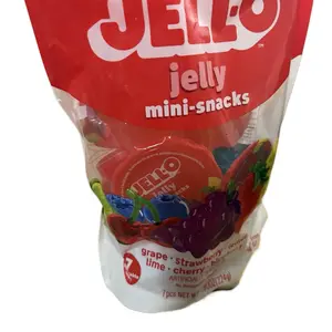 Jell-O Jelly Mini Snacks - Great Strawberry, Lemon, Lime, Cherry, Blueberry, Non-GMO, Seven Squeezable Treats, Gluten-Free, Dessert