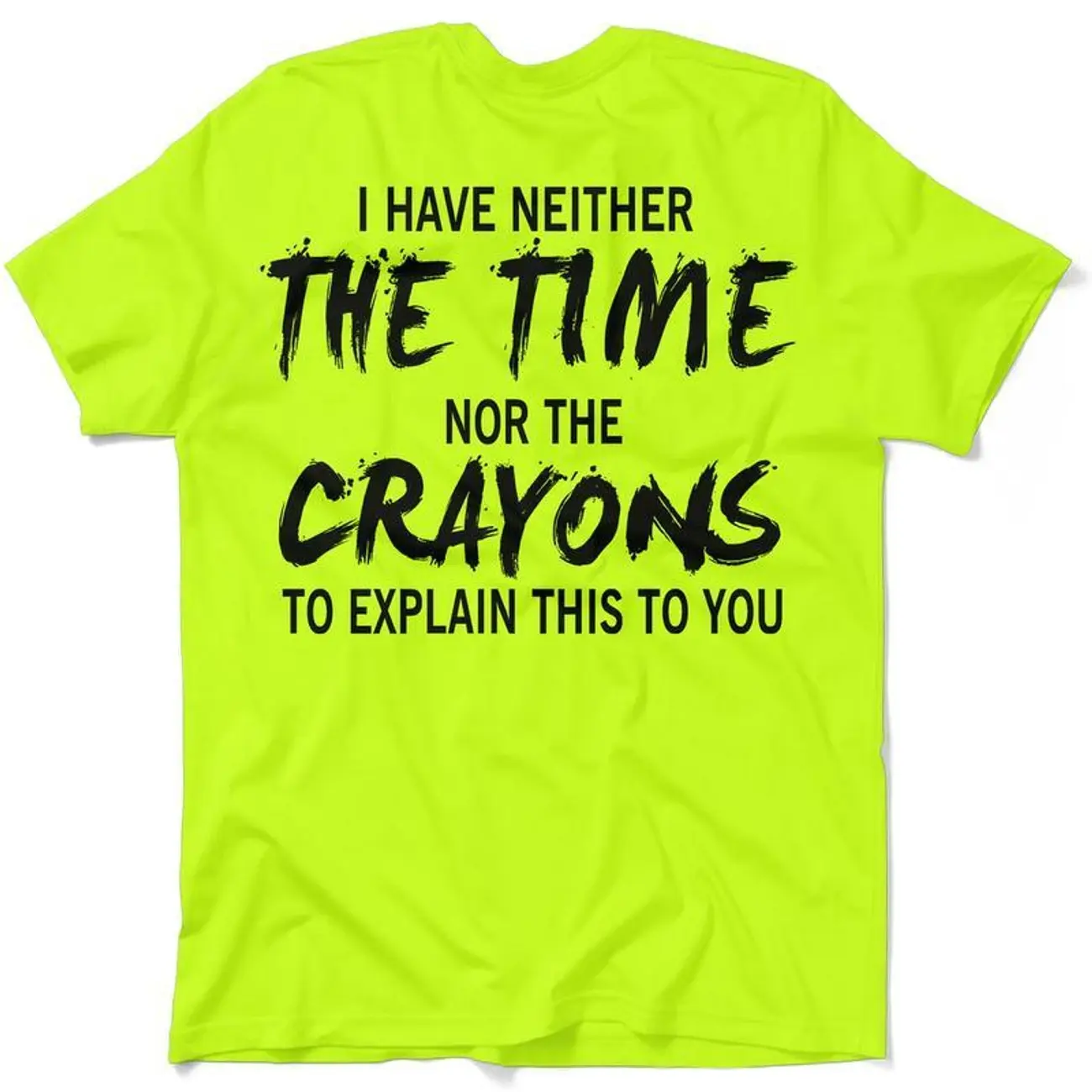 Crayons - Hi Visibility Safety Yellow Work T-Shirt Jersey Menswear, Gift For Him