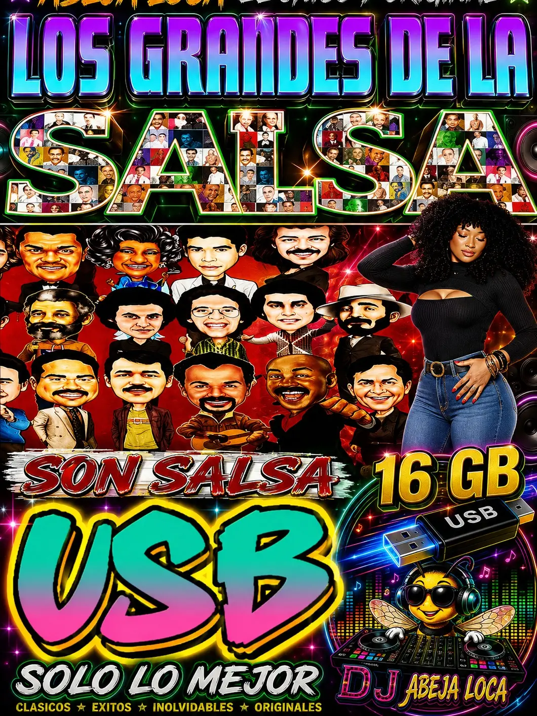 LOS GRANDES DE LA SALSA VOL 1 Digital Music Flash Drive, Portable Data Storage Device for Salsa Music Fans