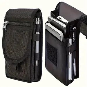 1PC Durable Multi-Functional Men's Tactical Waist Pack | Secure Zippered Pockets, Waist Slip Pocket for Phone, Cards, and Accessories with Multiple Compartments | Nylon & Velvet Lining | Ideal for Outdoor Activities | Hand Washable | Stylish Black