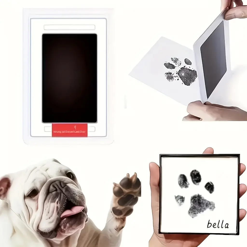 Pet Paw Print Kit, Personalized Dog Cat Claw Imprint Tool, Non-Contact Easy Pet Paw Collector, 2 Boxes with 4 Paper Sheets, Treasured Keepsake, Memories, Gifts