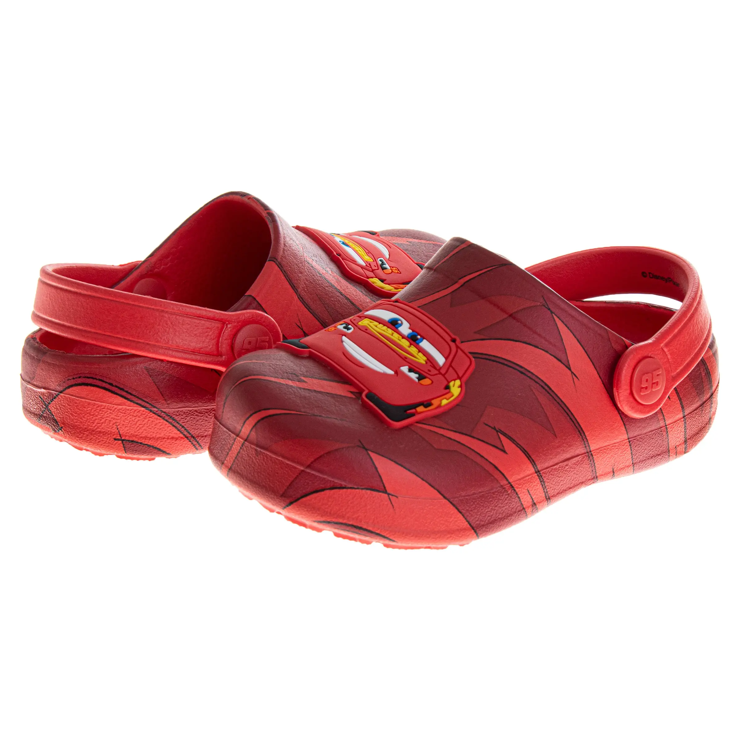 Josmo Lightning McQueen Closed-Toe Clogs for Boys - Kids Sandals, Kid Sandals Waterproof Slip-On Slides with Backstrap, Synthetic Material, Added Protection (Sizes 5-10 Toddlers, 3-4 Years)