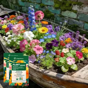 （ZS#ZR）American Wildflower Seed Mix for Garden & Balcony | Colorful Seasonal Flower Seeds for Outdoor Planting