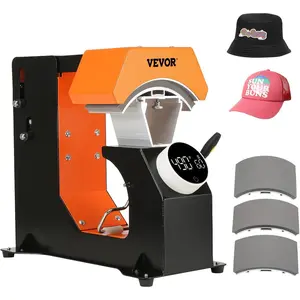 Spring new arrivals 3-in-1 Auto Hat Heat Press Machine for Caps - No Crease, Automatic Release&Press Knob-Style Digital Control Panel, with 3pcs Interchangeable Platens(6.6" x 2.7", 6.6" x 3.8", 6.1" x 3")