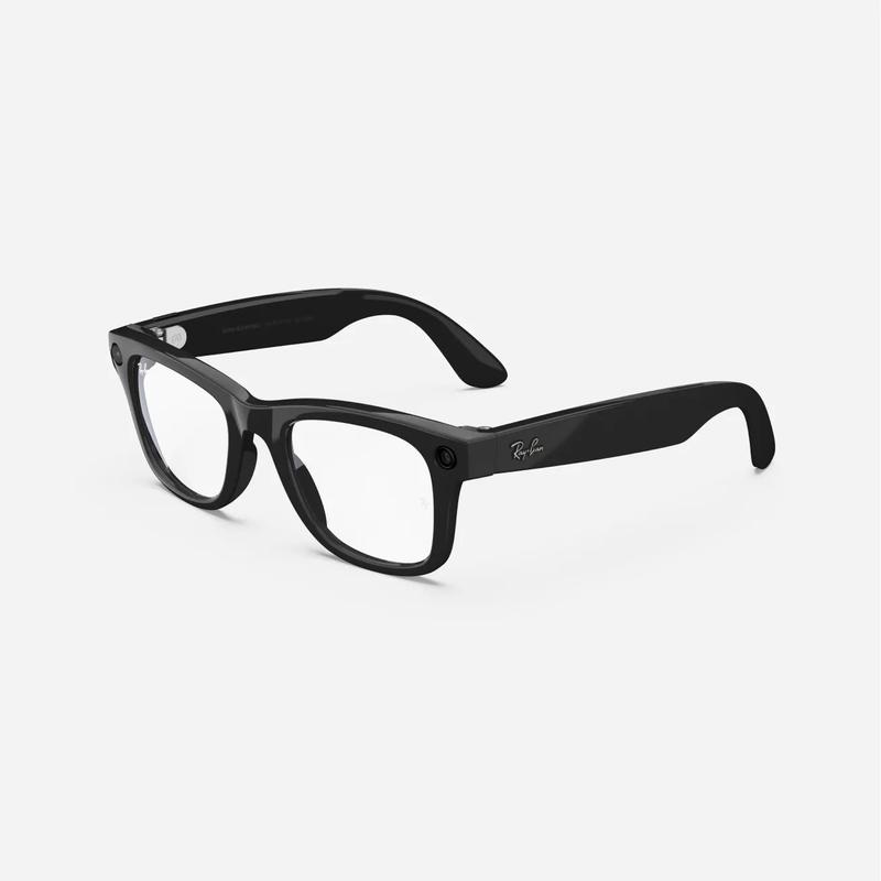 Ray-Ban Meta Wayfarer (Gen 1), Shiny Black / Clear, Large