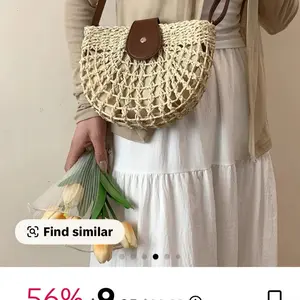 Hand Woven Bag for Spring and Summer Use for Girls and Women Trending Design with Brown Leather Details