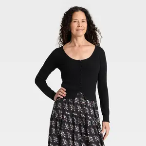 Women's Scoop Neck Cardigan Sweater - Universal Thread