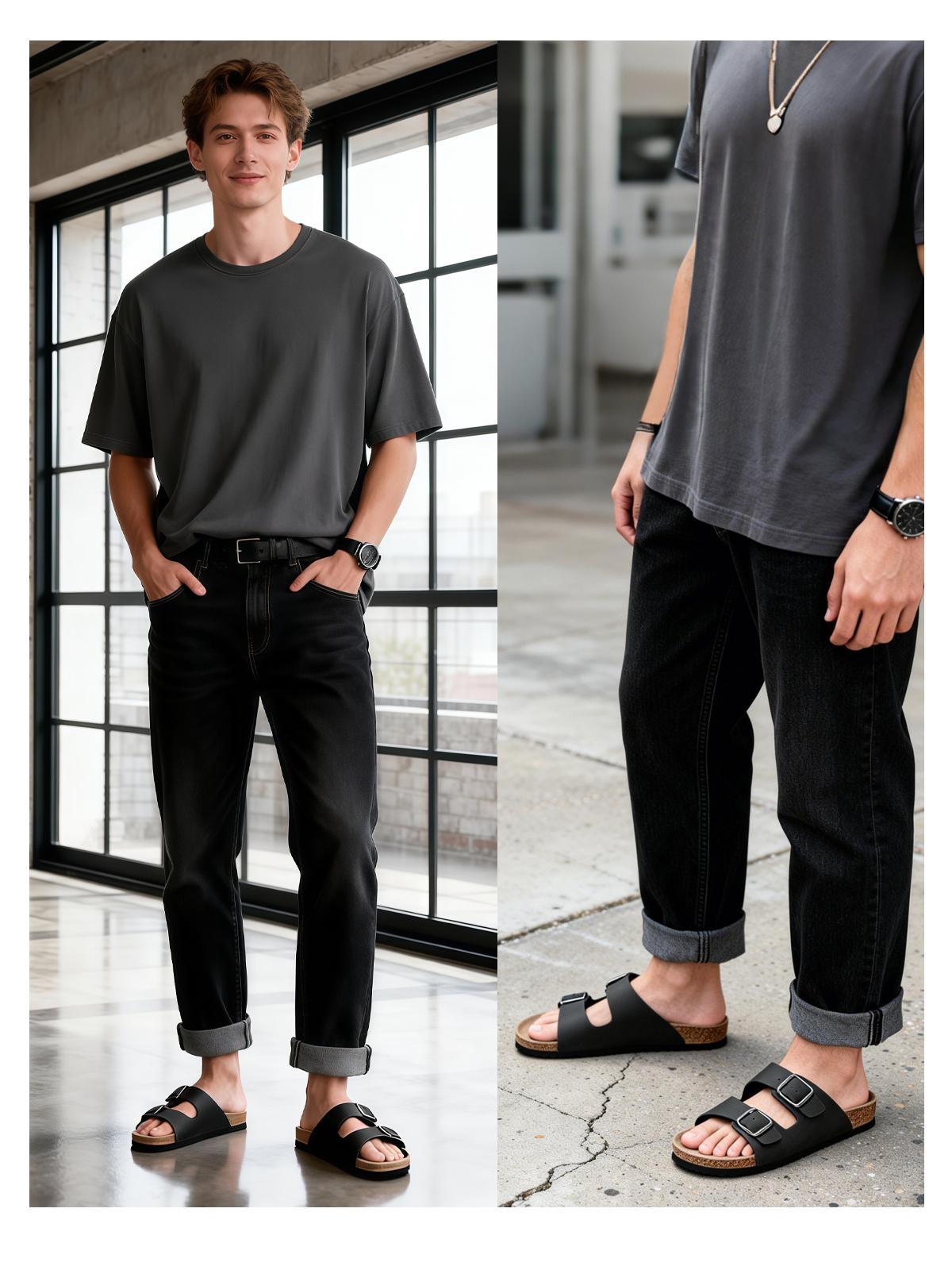 Fitory Balance | Men's Sandals Plain Color Sandals Brown,shoes for back to school,back to school shoes