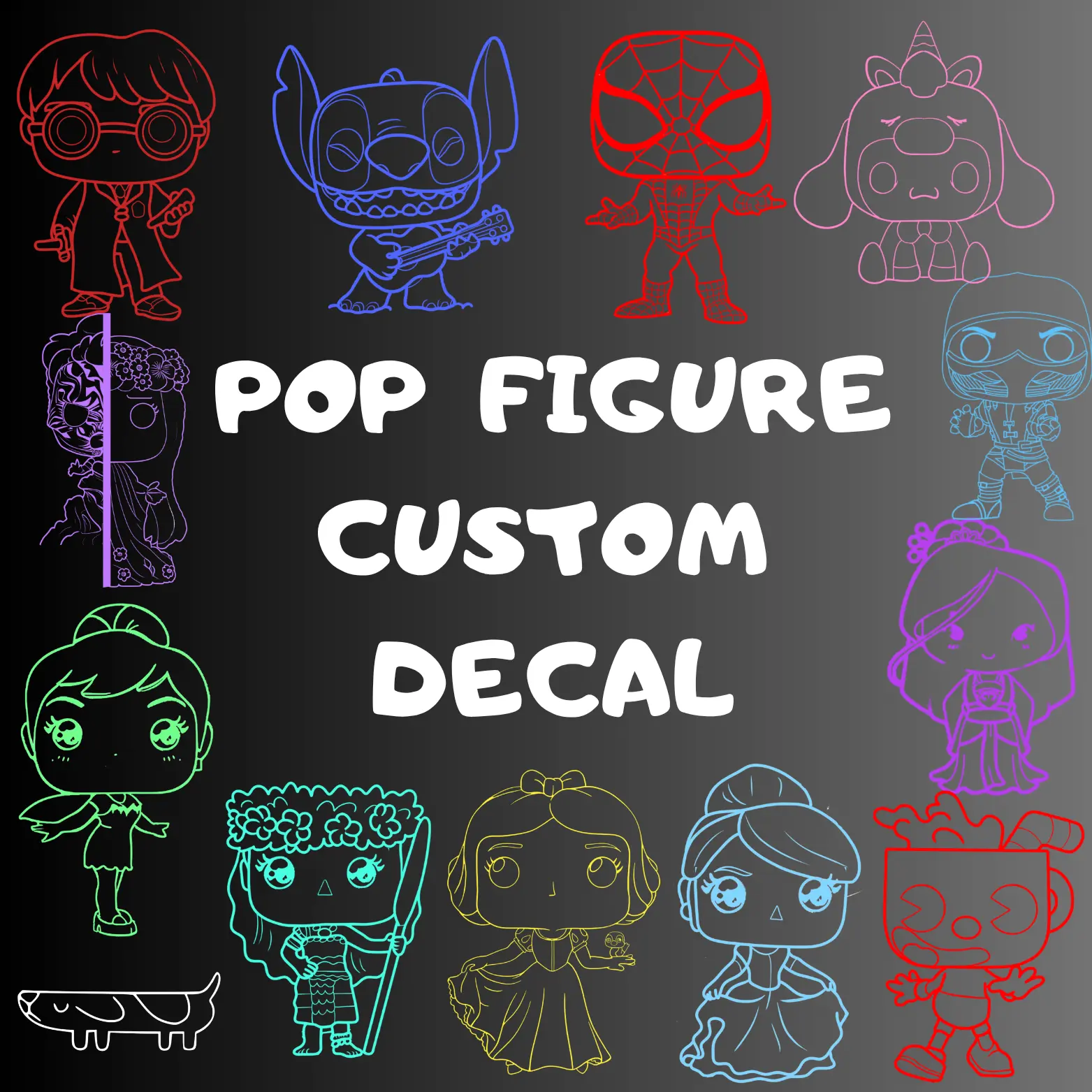 Pop Figure Custom Decal (up to 5 Figures)