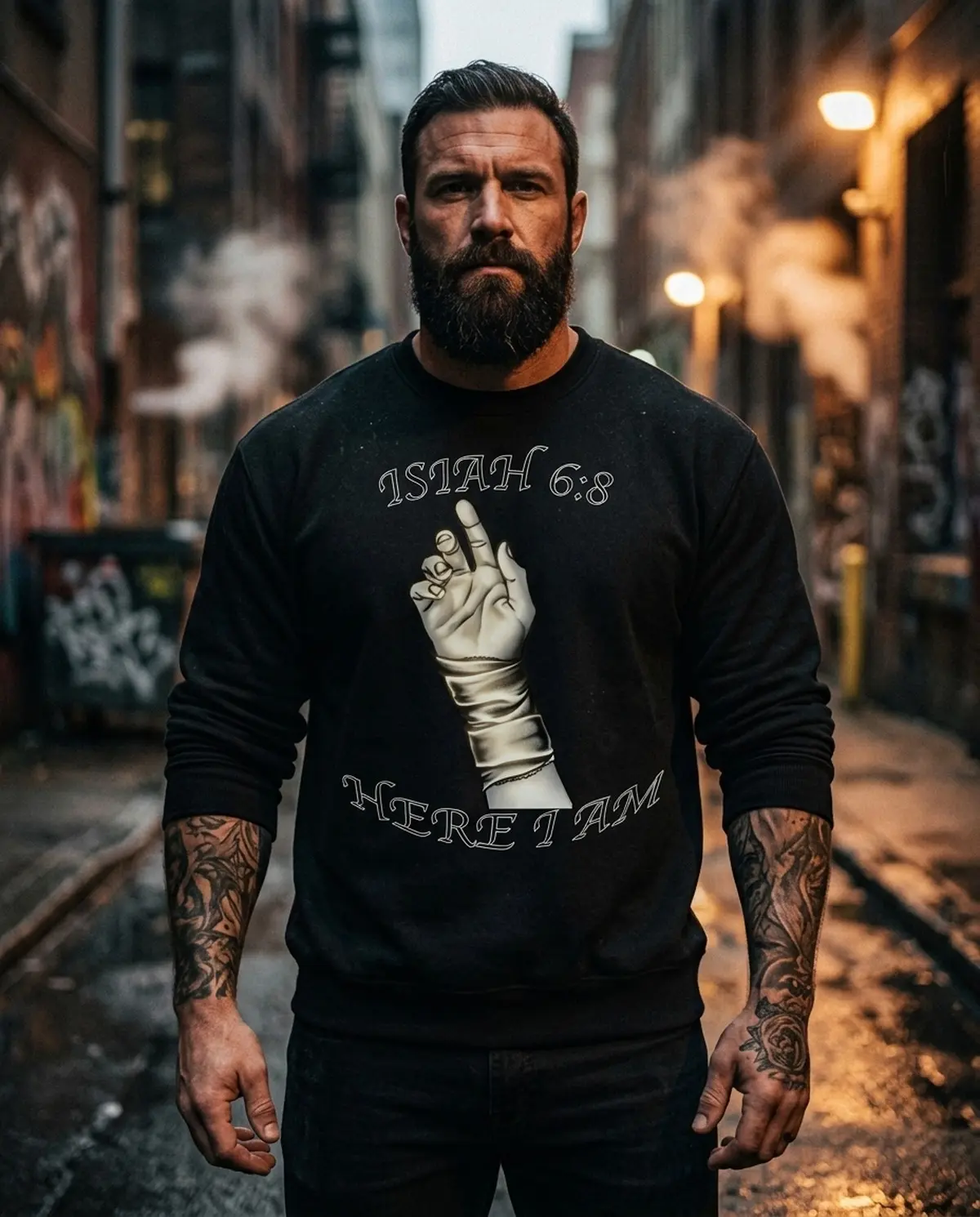 Isaiah 6:8 Long Sleeve | Here Am I Send Me Christian Tee | Dove Illustration Scripture | Mens Faith Apparel | Missionary Gift
