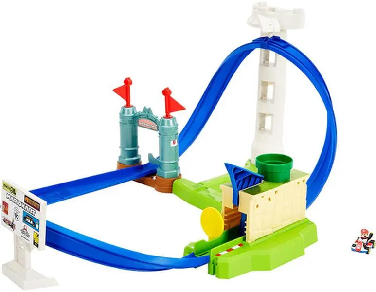 Hot Wheels Mario Kart Circuit Slam Playset (Nintendo)  [COLLECTIBLES] Toy Car