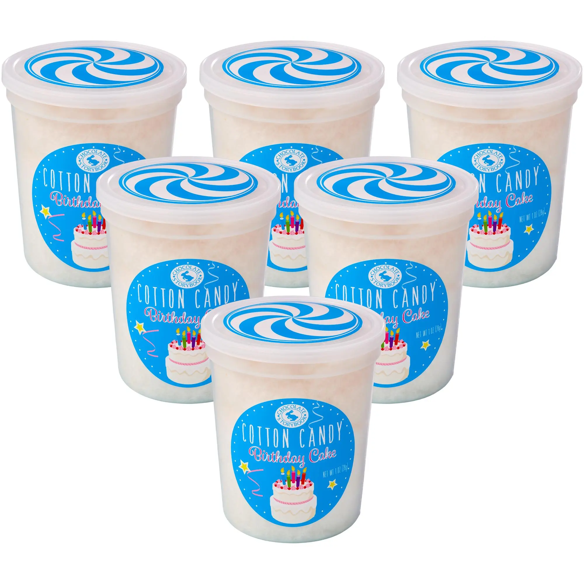 Birthday Cake Cotton Candy 6 Pack