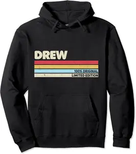Drew Personalized Name Retro Vintage 70s 80s 90s Birthday Pullover Hoodie - Rubencordov Shop 50B096WQFY81